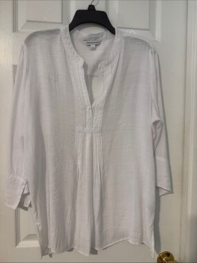 Counterparts White Pintuck Gauze Tunic